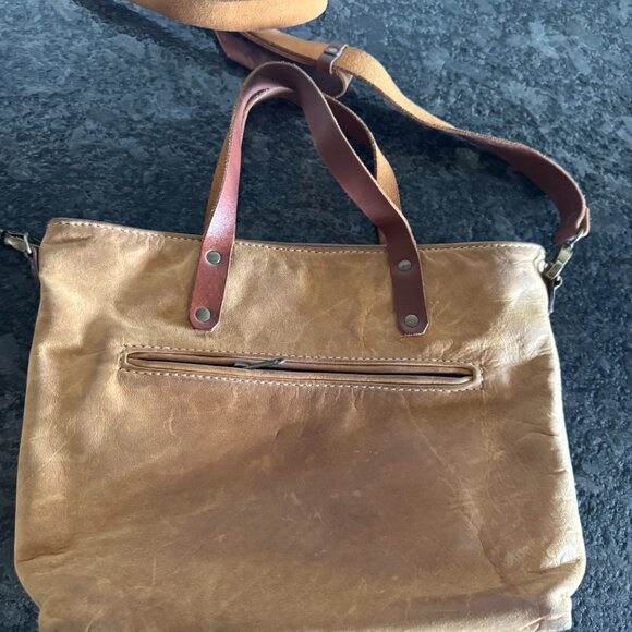 Women's toto/purse all leather shoulder/double handles by Burgundy - Picture 9 of 14